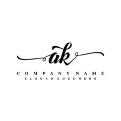 letter AK handwritting logo, handwritten font for business