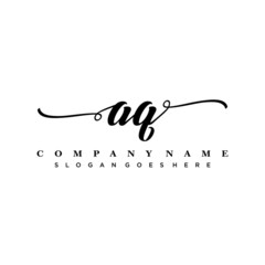 letter AQ handwritting logo, handwritten font for business