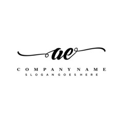letter AE handwritting logo, handwritten font for business