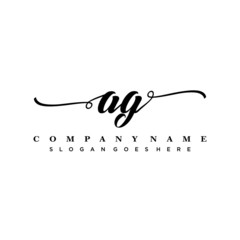 letter AG handwritting logo, handwritten font for business