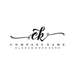 letter CK handwritting logo, handwritten font for business