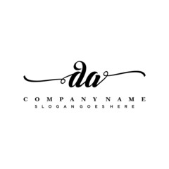letter DA handwritting logo, handwritten font for business