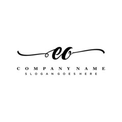 letter EO handwritting logo, handwritten font for business