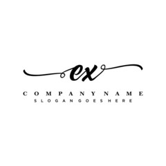 letter EX handwritting logo, handwritten font for business