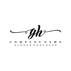 letter GH handwritting logo, handwritten font for business