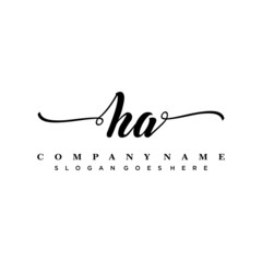 letter HA handwritting logo, handwritten font for business