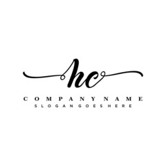 letter HC handwritting logo, handwritten font for business