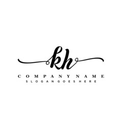letter KH handwritting logo, handwritten font for business