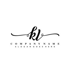 letter KL handwritting logo, handwritten font for business