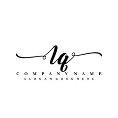 letter LQ handwritting logo, handwritten font for business