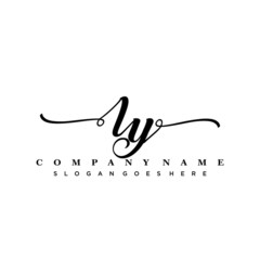 letter LY handwritting logo, handwritten font for business