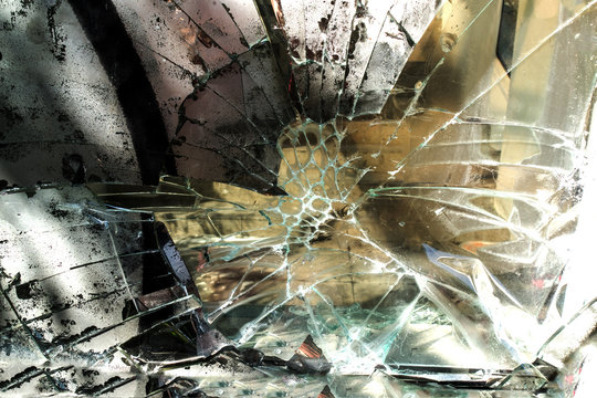 Broken glass crack abstract background