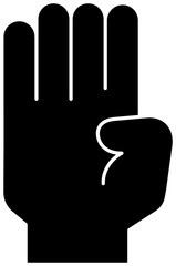 Black Illustration of a hand sign
