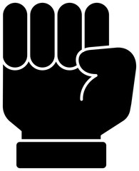 Black Illustration of a cute hand sign