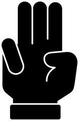 Black Illustration of a cute hand sign
