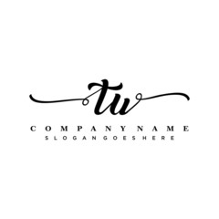 letter TU handwritting logo, handwritten font for business