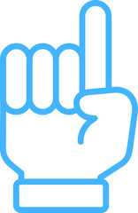 Blue Illustration of a cute hand sign