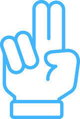 Blue Illustration of a cute hand sign