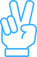 Blue Illustration of a cute hand sign