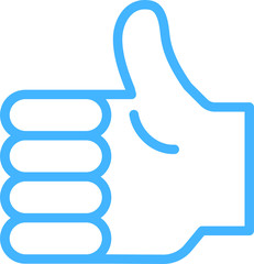 Blue Illustration of a hand sign