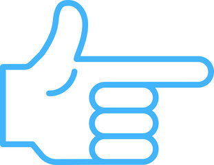 Blue Illustration of a hand sign