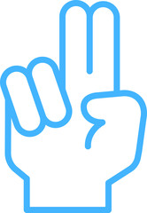 Blue Illustration of a hand sign