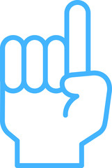 Blue Illustration of a hand sign