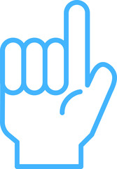Blue Illustration of a hand sign