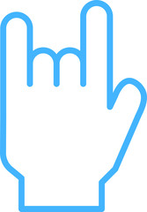 Blue Illustration of a hand sign