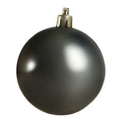 Black Christmas ball isolated on white background. Close up. Traditional Christmas Symbol.