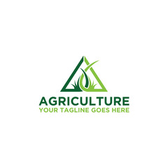 Agriculture Consulting Triangle Letter A Grass Logo