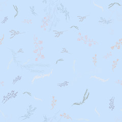 Hand drawn lavender seamless patterns for print design. Lavender floral seamless pattern. Spring textile texture. Repeat design elements