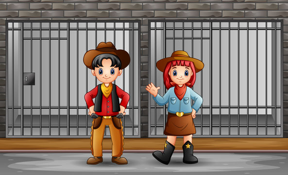 The cowboy and cowgirl in prison cell