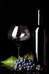 Fototapeta premium red wine and grapes