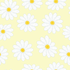 Cute cartoon daisy flower seamless pattern