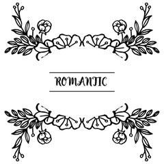 Various banner romantic with design plant of leaf flower frame, isolated on white background. Vector