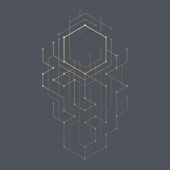 Abstract geometric lines. Connection and social network. Concept with lines and dots. Minimalistic Design.