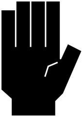 Black Illustration of a Squared hand sign