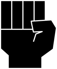 Black Illustration of a Squared hand sign