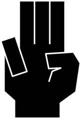 Black Illustration of a Squared hand sign