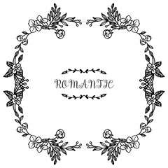 Ornate of various card romantic, with ornament of leaf flower frame. Vector
