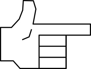 Monochrome Illustration of a Squared hand sign