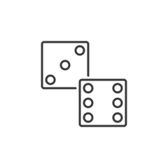 Fototapeta na wymiar Dice vector linear icon. Dices concept symbol in thin line style