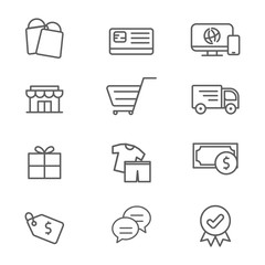 Set of e-commerce related icon such as, store, cart, delivery and more. 