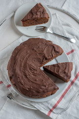 home made chocolate beet root cake on a table