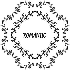 Motif of leaf flower frame for modern greeting card of romantic. Vector