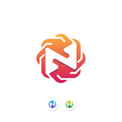 Colorful Abstract Letter N Logo Premium