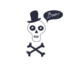 Halloween postcard. Hand drawn vector illustration.