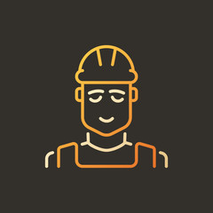 Builder vector creative colored outline icon or logo on dark background