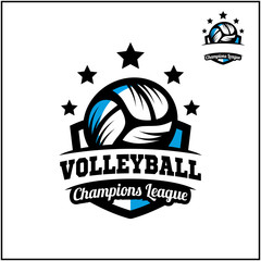 Volleyball badge champions league logo vector